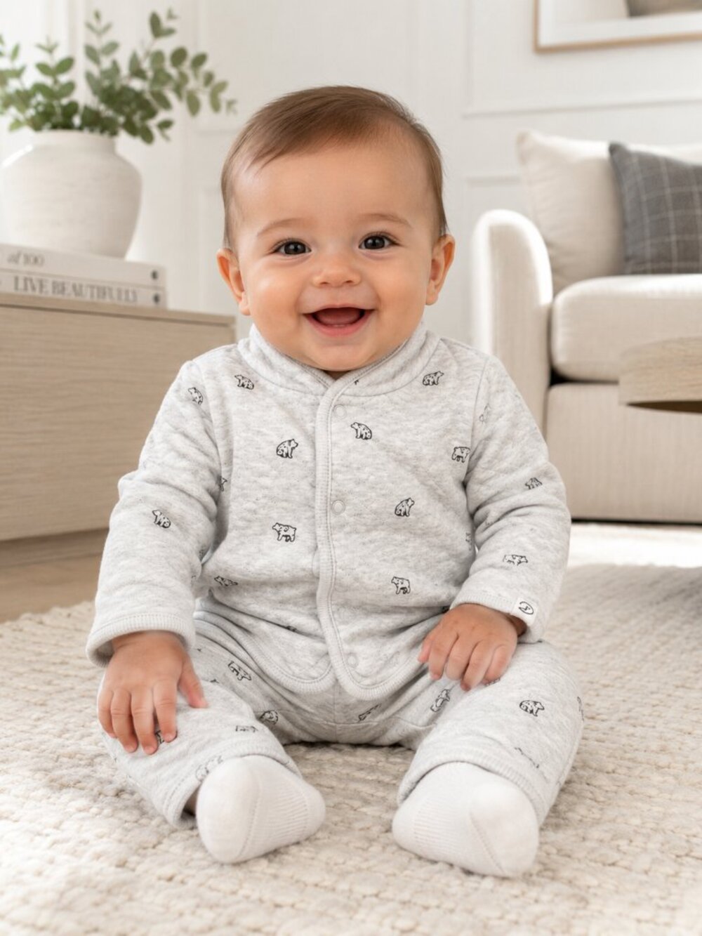 NWT Little Planet Baby Boy 2 Piece Quilted Organic Cotton Set Size 9 Months